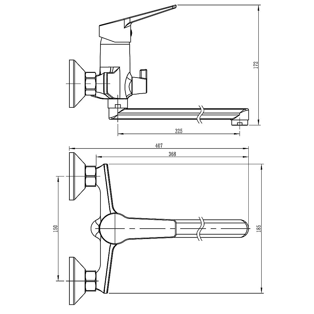 Смеситель для ванны Loranto INESSA LR90287000 Хром купить в интернет-магазине сантехники Sanbest