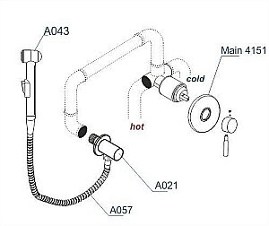Гигиенический душ WasserKRAFT Main A14157 купить в интернет-магазине сантехники Sanbest