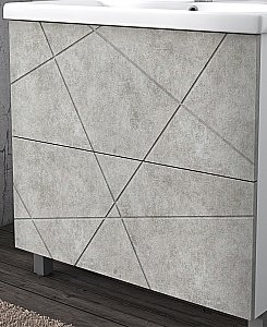 Тумба с раковиной Vigo Geometry 800-0-2 бетон для ванной в интернет-магазине Sanbest