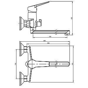 Смеситель для ванны Loranto INESSA LR90287000 Хром купить в интернет-магазине сантехники Sanbest