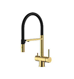 Смеситель для кухни Good Door KITCHEN-C СМ00051 брашированное золото купить в интернет-магазине сантехники Sanbest