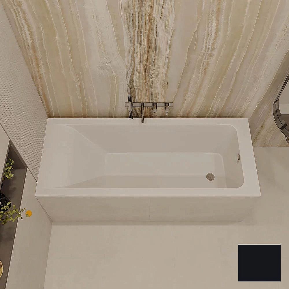 Ванна из искусственного камня Veconi Solita Slim SLTSLIM16070B 160х70 черная купить в интернет-магазине Sanbest