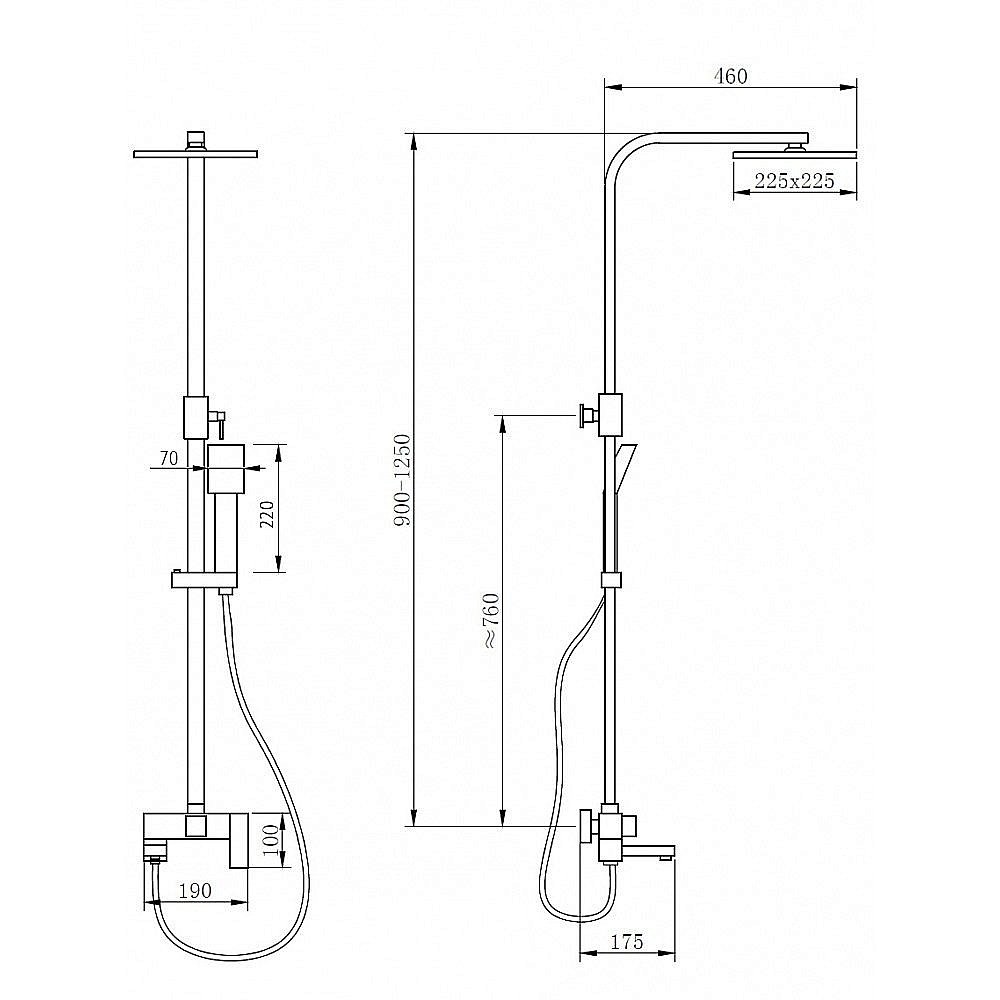 Душевая система ABBER Daheim AF8216B черная матовая купить в интернет-магазине сантехники Sanbest