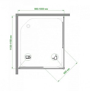 Душевой уголок Royal Bath RB11510HPD-T 100х115 прозрачный купить в интернет-магазине Sanbest