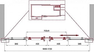 Душевая дверь BelBagno UNO 195-BF-2 170 стекло прозрачное/профиль хром купить в интернет-магазине Sanbest