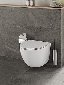 Унитаз подвесной Orange CI07-100W+APB244 безободковый, с крышкой микролифт, с инсталляцией, белый/кнопка черная купить в интернет-магазине Sanbest