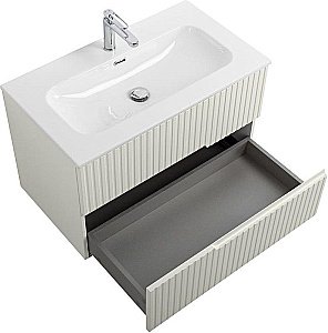 Тумба с раковиной Cezares DUET-N 80 DUET-N-800-2C-SO-AS-P альпака брашированная для ванной в интернет-магазине Sanbest