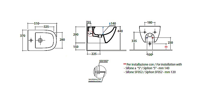 Биде подвесное GLOBO Stockholm LAS10.BI*1 купить в интернет-магазине Sanbest