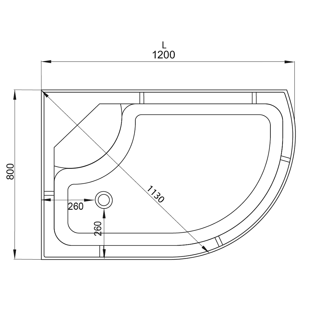 Душевая кабина Deto D120S 120х80 купить в интернет-магазине Sanbest