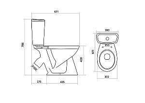 Унитаз-компакт Santek Бриз 1WH302138 с бачком, с крышкой купить в интернет-магазине Sanbest