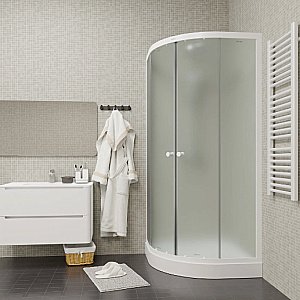 Душевой уголок Parly ZF81 80х80 стекло матовое/профиль белый купить в интернет-магазине Sanbest