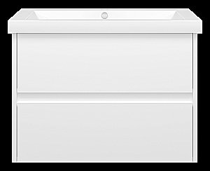 Тумба с раковиной Misty Алиса - 75 Э-Али01075-011П2Я белая для ванной в интернет-магазине Sanbest