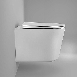 Унитаз подвесной Grossman Thin Rim GR-5602S белый, безободковый, с крышкой микролифт купить в интернет-магазине Sanbest