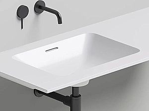 Раковина врезная снизу столешницы Salini MAREA 06 1802206M 55 из искусственного камня S-Stone, белая матовая купить в интернет-магазине Sanbest