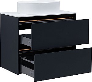 Тумба с раковиной Allen Brau Activity 80 1.34004.AM антрацит матовый/черный брашированный для ванной в интернет-магазине Sanbest