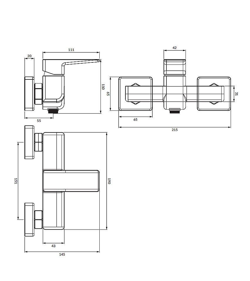 Смеситель для душа OMNIRES PARMA PM7440GR купить в интернет-магазине сантехники Sanbest
