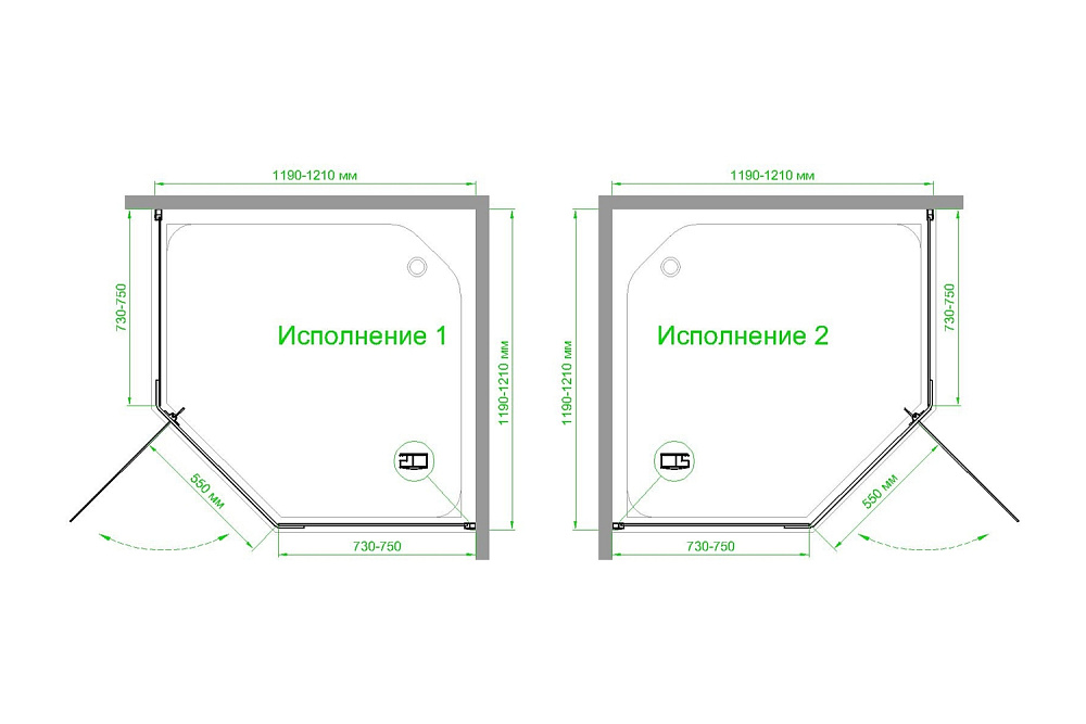 Душевой уголок Royal Bath TR RB120TR-T-BL 120х120 прозрачное стекло/профиль черный купить в интернет-магазине Sanbest