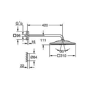 Верхний душ Grohe Rainshower SmartConnect 26642000 купить в интернет-магазине сантехники Sanbest