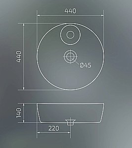 Раковина накладная Gid 44 D1306H012 53321 серый мрамор купить в интернет-магазине Sanbest