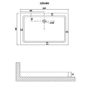 Душевой поддон Niagara Eco NG-P1280-14Q 120х80 белый купить в интернет-магазине Sanbest
