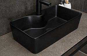 Раковина накладная Gid Geometrico 55 Bm9092 53353 черная матовая купить в интернет-магазине Sanbest