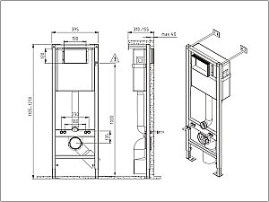 Унитаз подвесной Cersanit NATURE OVAL CO DPL EO c инсталляцией VECTOR/кнопка CORNER хром, с крышкой микролифт, безободковый купить в интернет-магазине Sanbest
