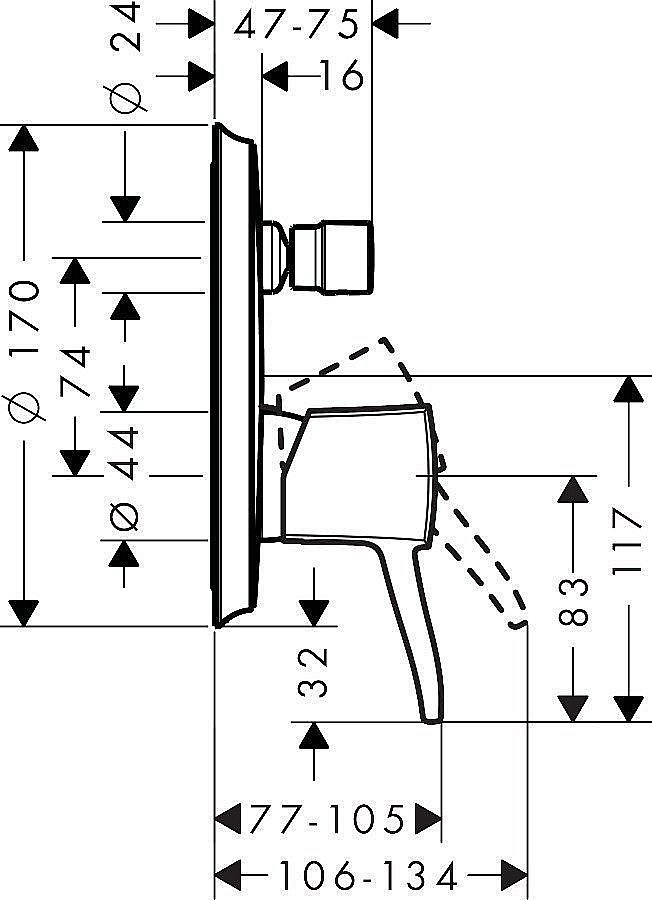 Смеситель для душа Hansgrohe Metropol Classic 31345000 купить в интернет-магазине сантехники Sanbest
