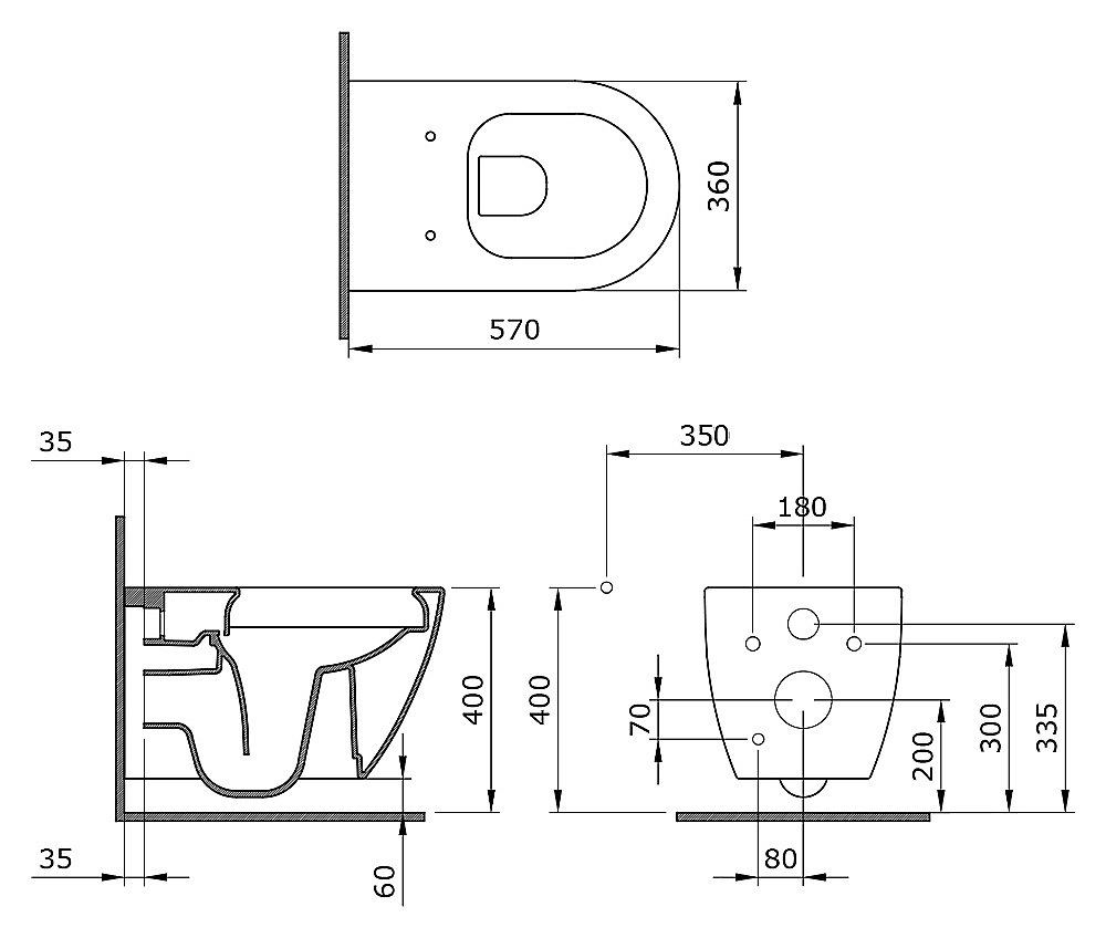 Унитаз подвесной Ambassador Queen 113T20201R черный матовый купить в интернет-магазине Sanbest