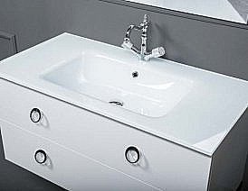 Раковина-моноблок Armadi Art 80 стекло белая купить в интернет-магазине сантехники Sanbest