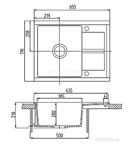 Мойка для кухни Акватон Делия 65 1A718632DE270 коричневый купить в интернет-магазине сантехники Sanbest