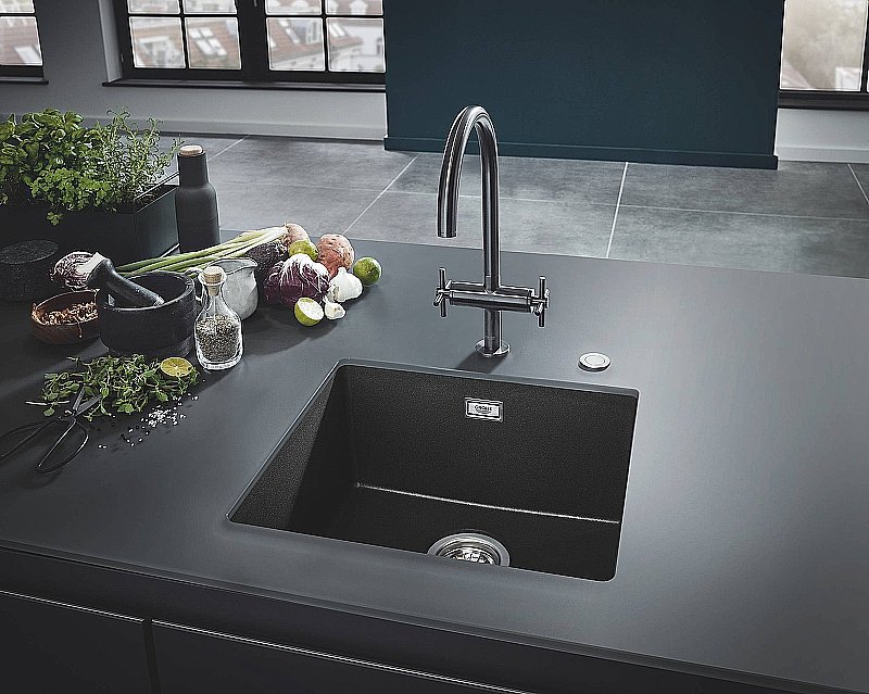 Кухонная мойка Grohe K700U 31653AP0 черный гранит купить в интернет-магазине сантехники Sanbest