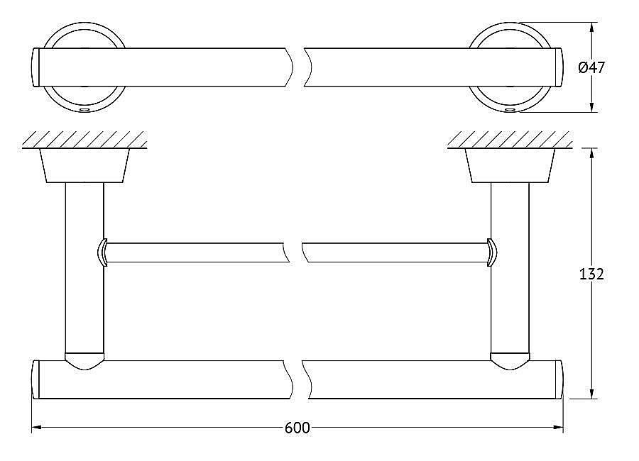 Полотенцедержатель двойной FBS Vizovice 60 VIZ 037 купить в интернет-магазине сантехники Sanbest