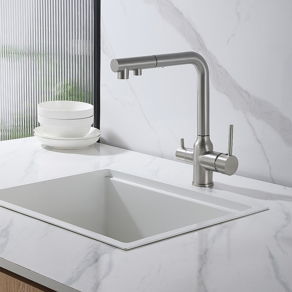 Смеситель для кухни Abber Emotion 316 AF8814SP сатин купить в интернет-магазине сантехники Sanbest