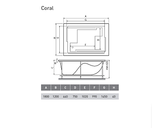 Ванна акриловая Vayer Coral 180х120 купить в интернет-магазине Sanbest