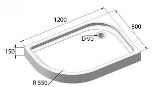 Душевой поддон BelBagno TRAY-BB-RH-120/80-550-15-W купить в интернет-магазине Sanbest