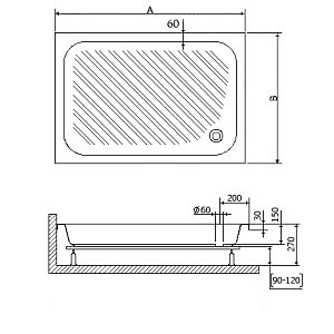 Душевой поддон RGW B/CL-S Acryl 80x100 купить в интернет-магазине Sanbest