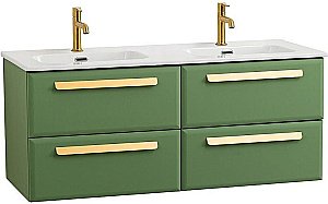 Тумба с раковиной Cezares ECO-CER-N 120 ECO-CER-N-1200-4C-SO-2-PS-P фисташковый софт для ванной в интернет-магазине Sanbest