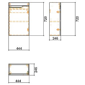 Тумба с раковиной подвесная Loranto KANTRI 45 раковина Фостер 45, белый глянец, правая для ванной в интернет-магазине Sanbest