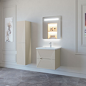 Тумба с раковиной Caprigo Modo-Terza 60 с интегрированной ручкой, цвет на выбор для ванной в интернет-магазине Sanbest