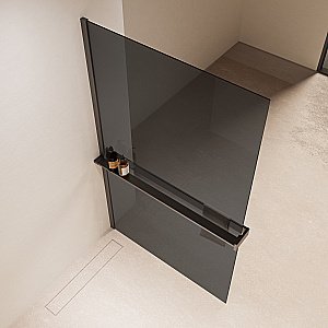 Душевая перегородка Vincea Walk-In VSW-1HR100CGGM 100x200 профиль вороненая сталь/стекло тонированное купить в интернет-магазине Sanbest