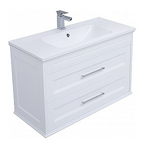 Тумба с раковиной Aquanet Бостон 100/Flat 100 белая матовая для ванной в интернет-магазине Sanbest