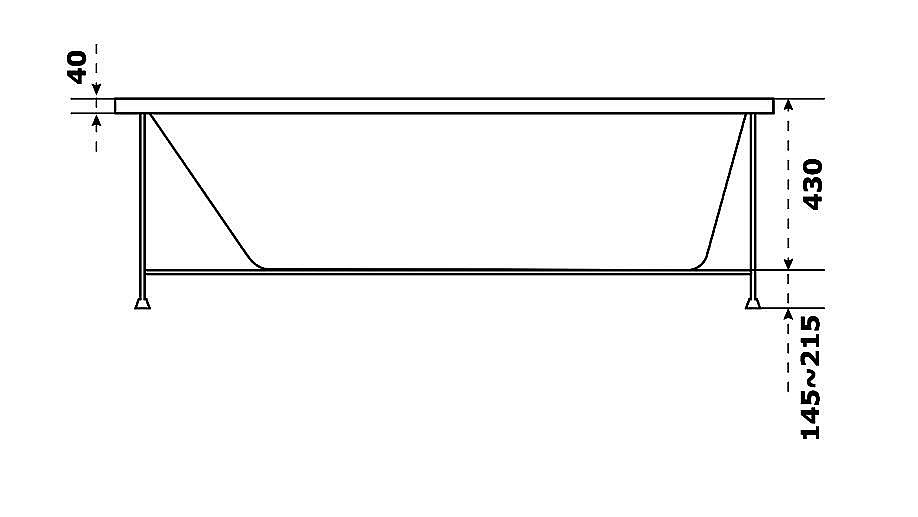 Ванна акриловая BAS Нирвана-PRO 170х75 в сборе купить в интернет-магазине Sanbest