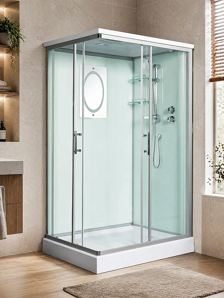 Душевая кабина WeltWasser WW500 LAINE XL 1202 профиль матовый хром/стекло прозрачное купить в интернет-магазине Sanbest