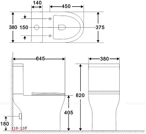 Унитаз напольный Aquanet Rimless Roll 2-C CL-12289 с крышкой микролифт, с бачком, безободковый купить в интернет-магазине Sanbest