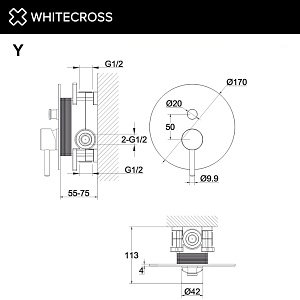 Смеситель для душа WhiteCross Y Y1235BL черный матовый купить в интернет-магазине сантехники Sanbest