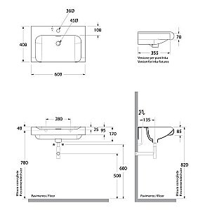 Раковина Kerasan Inka Project 60 3411 bi*1 белая купить в интернет-магазине Sanbest