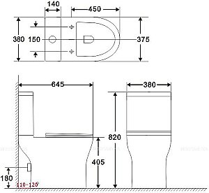 Унитаз напольный Aquanet Rimless Roll 2-C CL-12289 с крышкой микролифт, с бачком, безободковый купить в интернет-магазине Sanbest