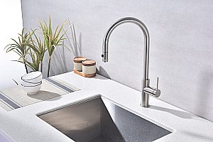 Смеситель для кухни Paulmark Galant Ga213077-BS брашированная сталь купить в интернет-магазине сантехники Sanbest