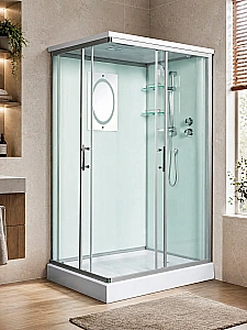 Душевая кабина WeltWasser WW500 LAINE XL 1202 профиль матовый хром/стекло прозрачное купить в интернет-магазине Sanbest