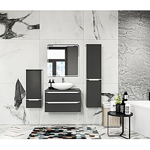 Тумба с раковиной Mixline Виктория 80 547206 графит для ванной в интернет-магазине Sanbest